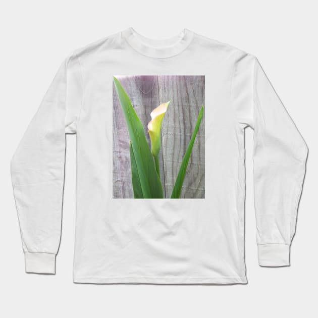 Beautiful Single Calla Lily Long Sleeve T-Shirt by HutzcraftDesigns